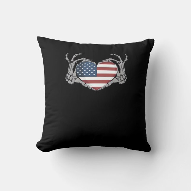 American Flagga Heart Passande Kudde (Framsida)