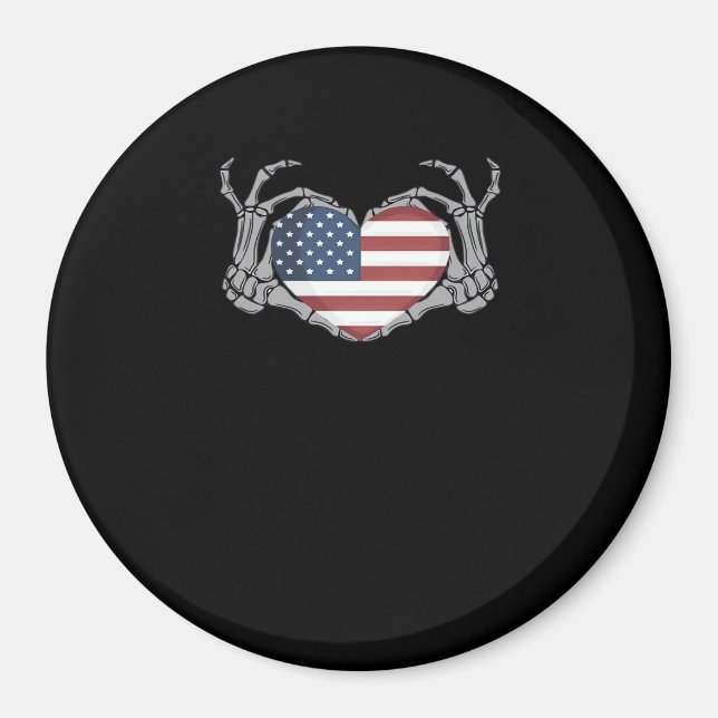 American Flagga Heart Passande Magnet (Framsidan)