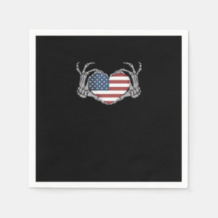 American Flagga Heart Passande Pappersservett