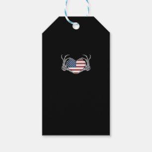 American Flagga Heart Passande Presentetikett