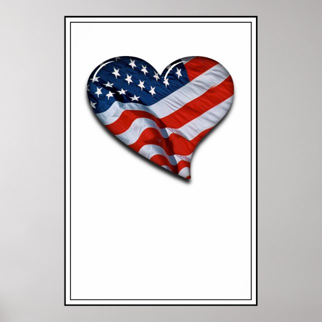 American Flagga Heart Poster (Framsidan)