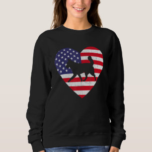 American Flagga Heart Siberian husky Hund 4 juli T Shirt