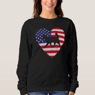 American Flagga Heart Siberian husky Hund 4 juli T Shirt