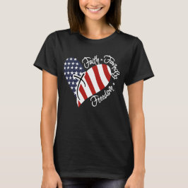 American Flagga Heart T Shirt