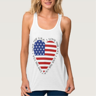 American Flagga Heart T-shirt ( KIDS stilar också! Linne Med Racerback