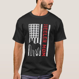 American Flagga Heeler Mamma Patriotic Australian T Shirt