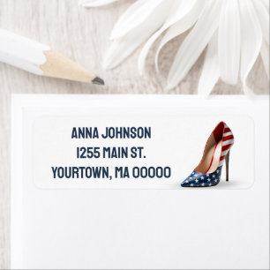 American Flagga High Heel Shoe Returadress Etikett
