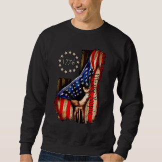American Flagga History 1776 Vi People Independe Lång Ärmad Tröja