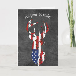 American Flagga Hjort Birthday Kort