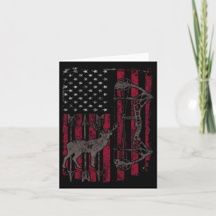 American Flagga Hjort Bow Hunting Patriotic Distre Kort