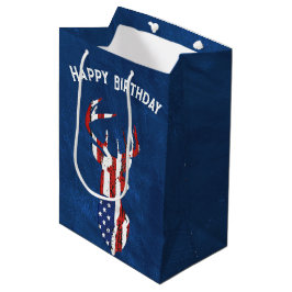 American Flagga Hjort on Leather