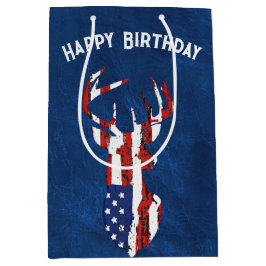 American Flagga Hjort on Leather