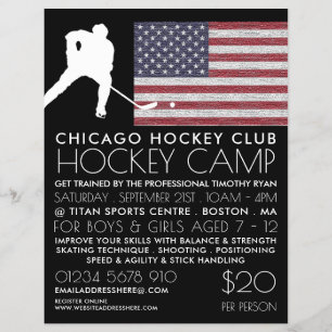 American Flagga, Hockey Player, Camp Advertising Reklamblad