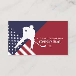 American Flagga, Hockey Player, Hockey Coach Visitkort