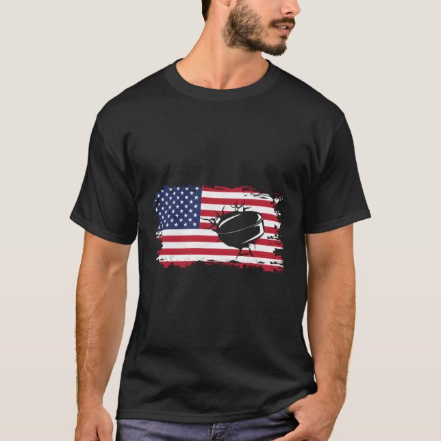 American Flagga Hockey T Shirt (Framsida)