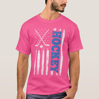 American Flagga Hockey Usa Patriotic Hockey Älskar T Shirt
