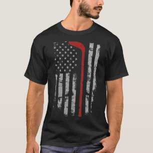 American Flagga Hockey USA Patriotic Hockey Player T Shirt