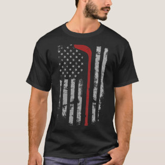 American Flagga Hockey USA Patriotic Hockey Player T Shirt