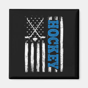 American Flagga Hockey Usa Patriotic Shirt Hockey Magnet