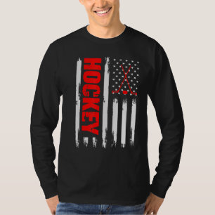 American Flagga Hockey Usa Patriotic Sport Games L T Shirt