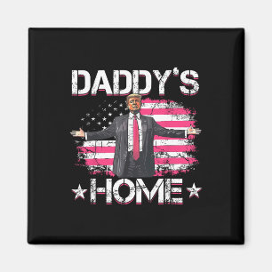 American Flagga Home Trump 2024 Patriotic Magnet