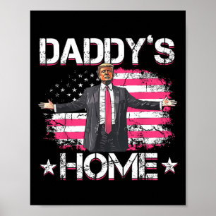 American Flagga Home Trump 2024 Patriotic Poster