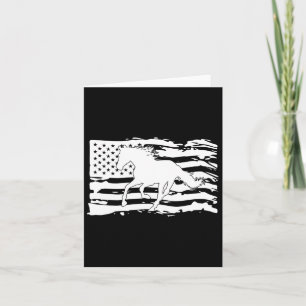 American Flagga Horse Lover Patriotic Horseback Ri Kort