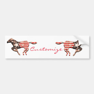 American Flagga Horse Running Thunder_Cove Bildekal