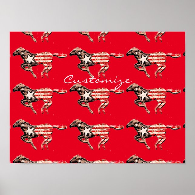 American Flagga Horse Running Thunder_Cove Poster (Framsidan)