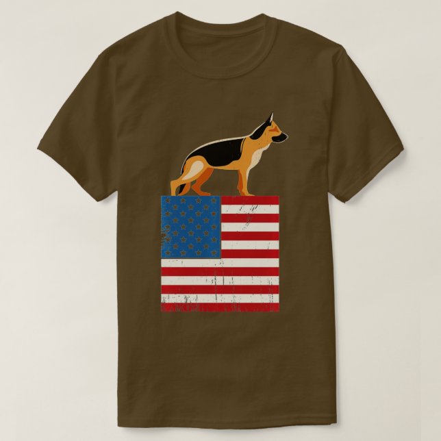American Flagga Hund älskare I Patriotic German Sh T Shirt (Design framsida)