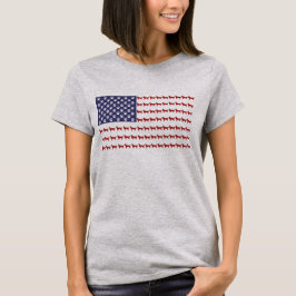American Flagga Hund T-Shirt