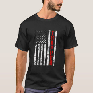 American Flagga Hunter Trapper T Shirt