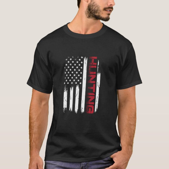 American Flagga Hunting T Shirt (Framsida)