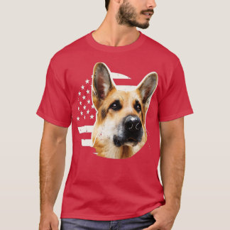 American Flagga I Hund älskare I Patriotic German T Shirt