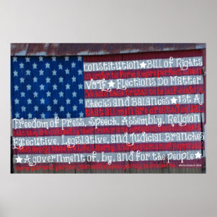 American Flagga in Ord - WordArt™ Poster