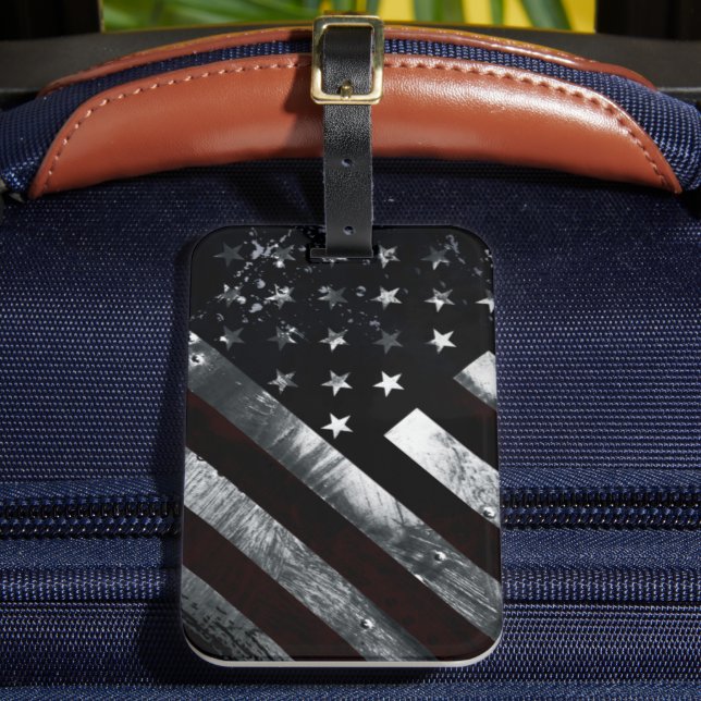 American Flagga Industrial Grunge Bagagebricka (Framsida Insitu 2)