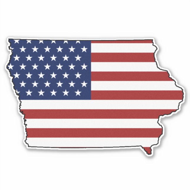 American Flagga Iowa Klistermärken (Framsida)