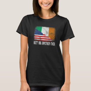 American Flagga & Ireland Flagga Best Big Brother  T Shirt