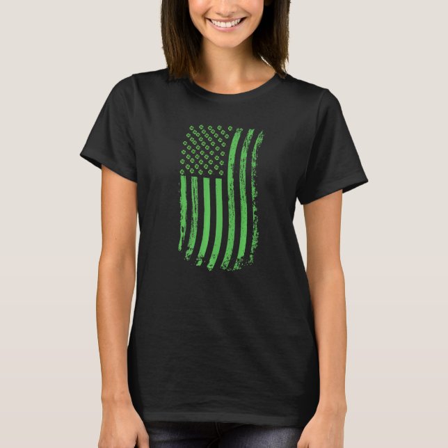 American Flagga Ireland Flagga Saint Patricks Day T Shirt (Framsida)