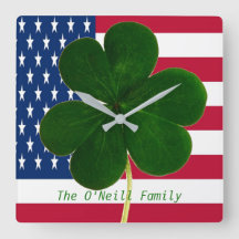 American Flagga Irish Shamrock Klöver St. Patrick