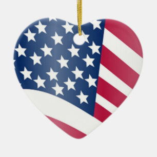 AMERICAN FLAGGA JULGRANSPRYDNAD KERAMIK