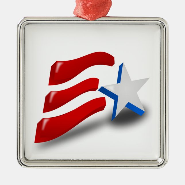AMERICAN FLAGGA JULGRANSPRYDNAD METALL (Framsidan)
