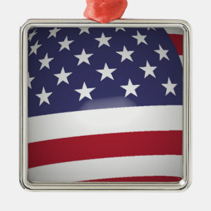 AMERICAN FLAGGA JULGRANSPRYDNAD METALL
