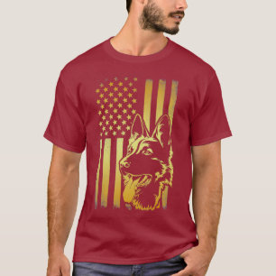 American Flagga K9 German Shepherd Police Hund Gif T Shirt