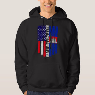 American Flagga & Kambodja Flagga Best Poppie någo Hoodie