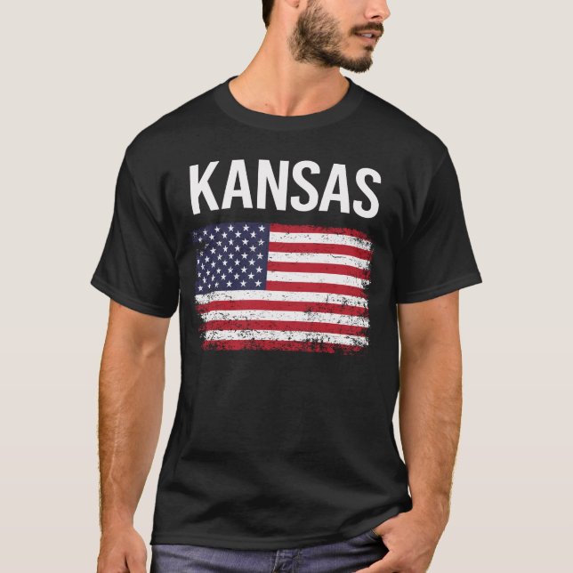 American Flagga Kansas T Shirt (Framsida)