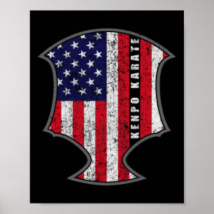 American Flagga Kenpo Karate Fighter Patriotic Nov Poster