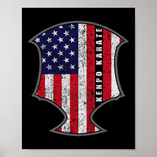 American Flagga Kenpo Karate Fighter Patriotic Nov Poster (Framsidan)
