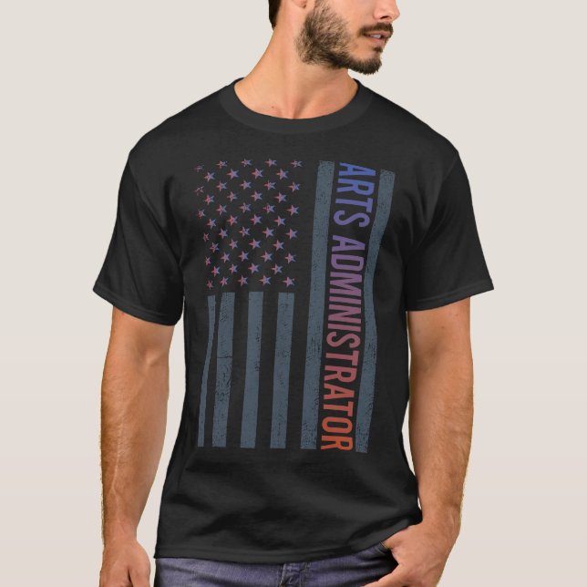 American Flagga - konstadministratör T Shirt (Framsida)