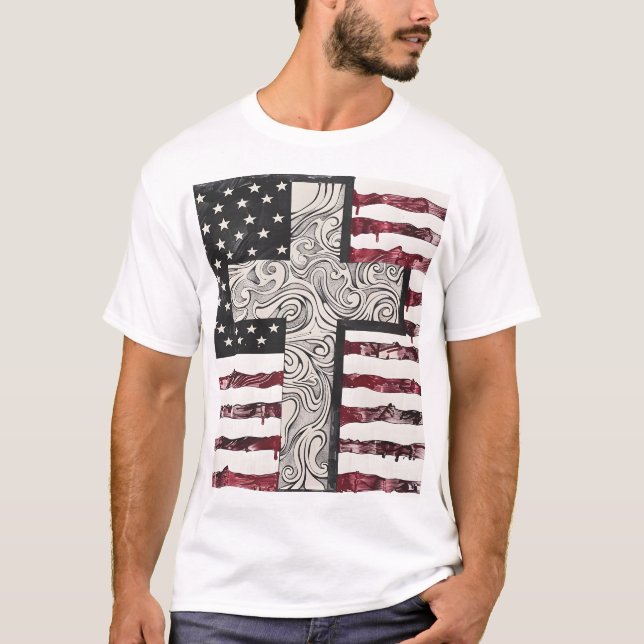American flagga kor T-Shirt (Framsida)